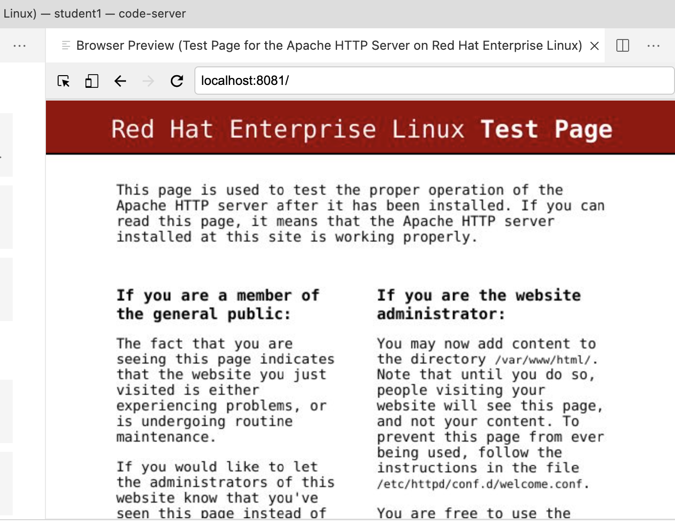 apache test page