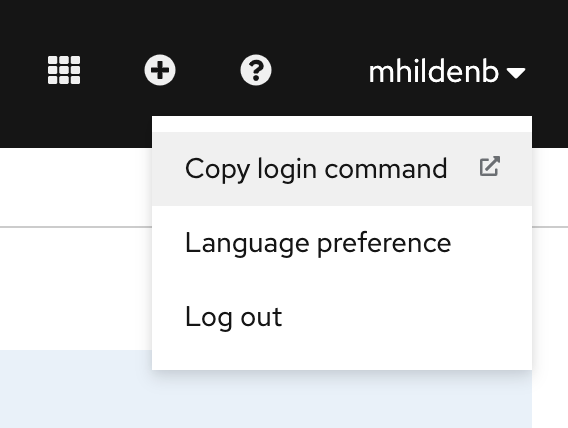 copy login command