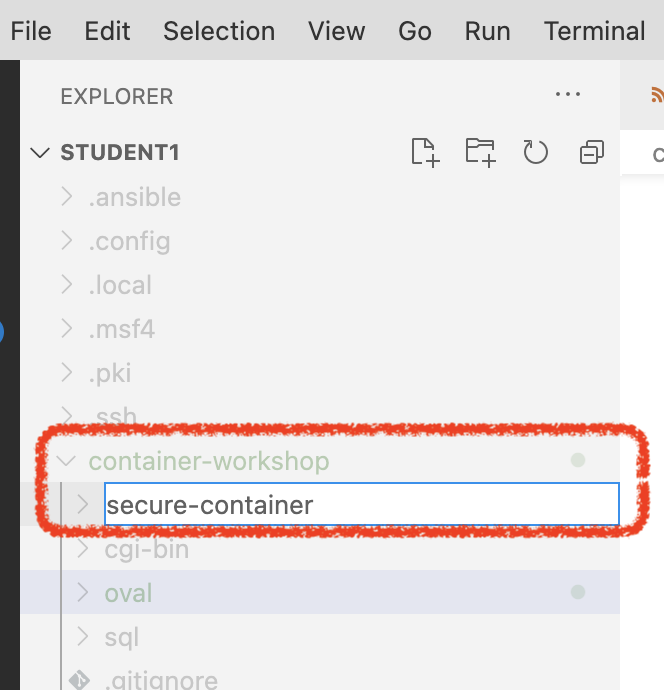 create container folder