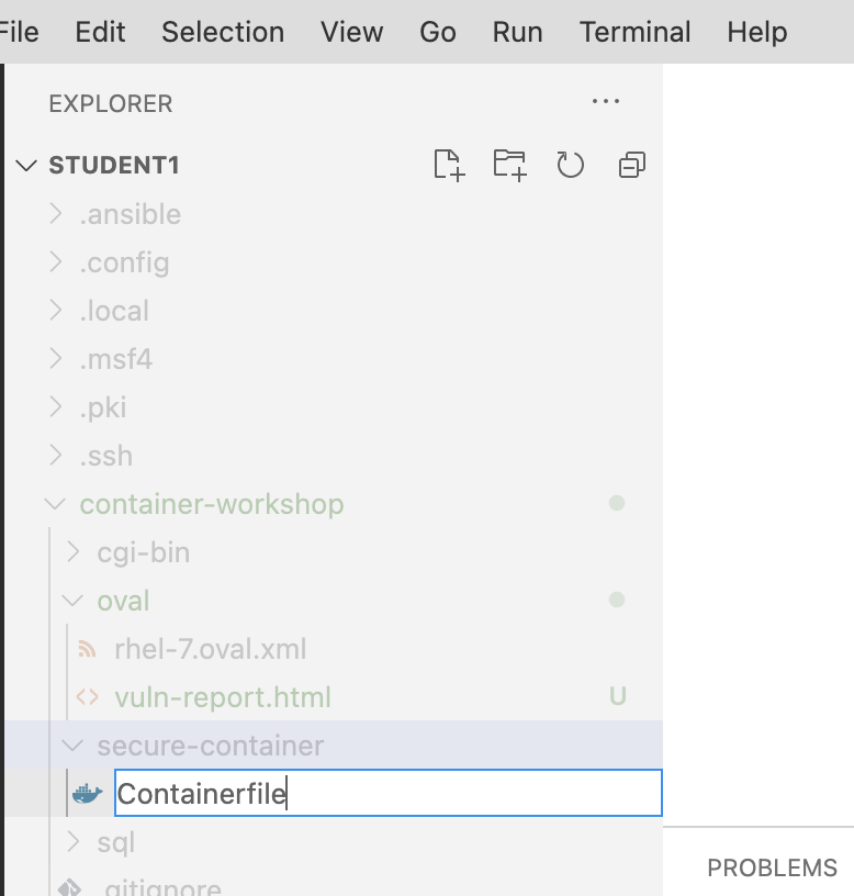 new containerfile